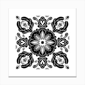 Black And White Floral Pattern 37 Stampe su tela