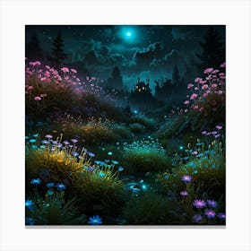 Fairy Garden At Night 8 Canvas Print