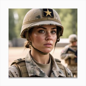 Female Us Army Soldier 2 Canvas Print