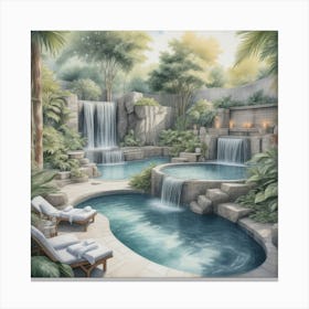 Waterfall Pool art Canvas Print