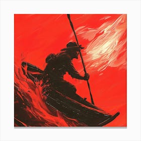 Man In A Canoe Canvas Print