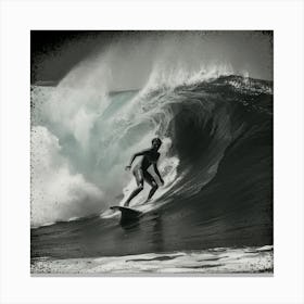 Surfer Rides A Wave Canvas Print