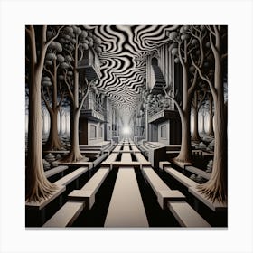 Hallucination. Hypnotic Optical Illusion Canvas Print