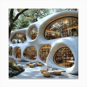Library In The Woods Canvas Print