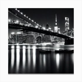 Brooklyn Bridge At Night 1 Canvas Print
