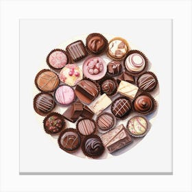 Chocolates On A Plate Canvas Print