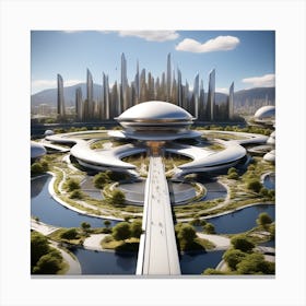 Futuristic City 180 Canvas Print