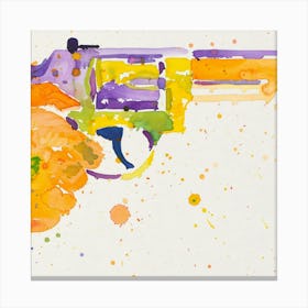 Revolver Watercolor Canvas Print