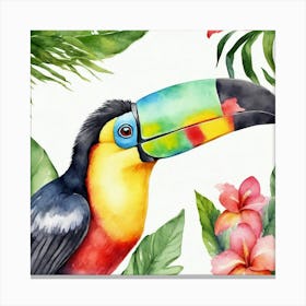 Toucan Watercolor Canvas Print