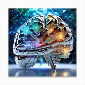 Brain With A Broken Glass Canvas Print