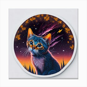 Cat Colored Sky (108) Canvas Print