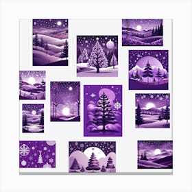 Winter Landscapes Collection, Christmas Tree art, Christmas Tree, Christmas vector art, Vector Art, Christmas art, Christmas, collage, collage art Canvas Print