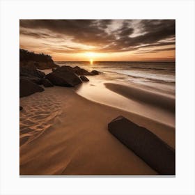 Sunset On The Beach 732 Canvas Print