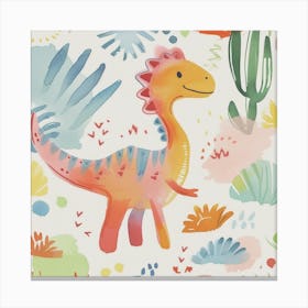 Cute Spinosaurus Dinosaur Watercolour Style 4 Canvas Print