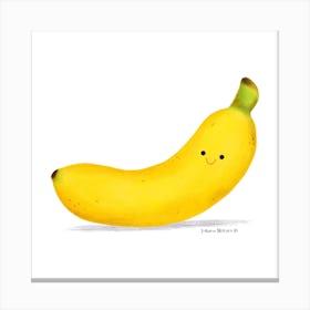 Happy Smiley Banana Fruit Canvas Print