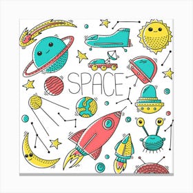 Space Doodles 2 Canvas Print