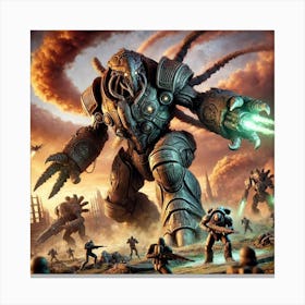 Venusian Kaiju Forces Converted Canvas Print