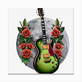 Roses And Guitar Canvas Print