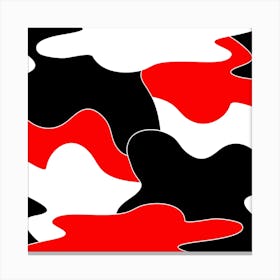 Black And Red Camouflage Canvas Print