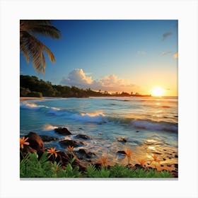 Sunset At The Beach 1 Canvas Print