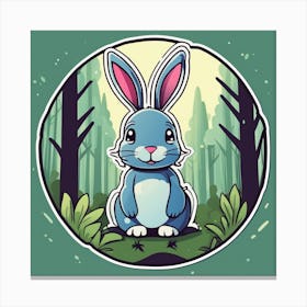 Bunny In Forest Sticker 2d Cute Fantasy Dreamy Vector Illustration 2d Flat Centered By Tim B (3) Canvas Print