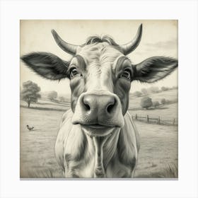 Cow In The Field 6 Canvas Print