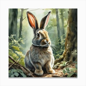 Rabbit In The Woods 68 Canvas Print