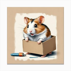 Hamster In A Box 4 Canvas Print