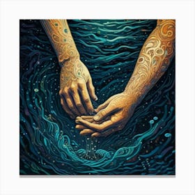 1000014179 Portrait of engraved hands abstract painting art print  Canvas Print