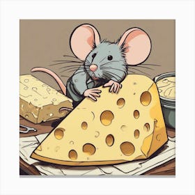 Mouse And Cheese Canvas Print