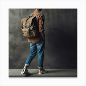 Man With Backpack Canvas Print