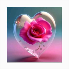 Heart Rose Wallpaper Canvas Print