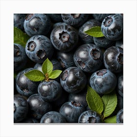 Blueberries Close Up Canvas Print