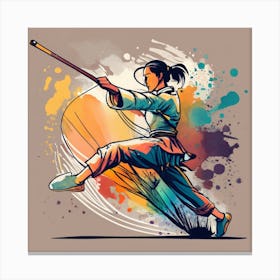 Karate Girl - Martial Arts - Bo Staff Canvas Print