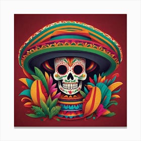 Day Of The Dead Skull 93 Canvas Print