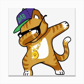 Dabbing Cat Funny Dab Hip Hop Dabbing Kitty Canvas Print