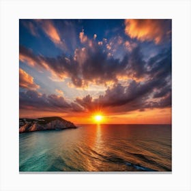 Sunset Over The Sea 16 Canvas Print