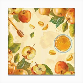 Rosh Hashanah Banner Texture With Apples And Hon 1718395864 1 Canvas Print