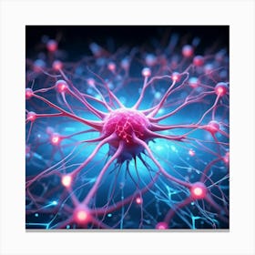 A Head Like 3d Render Nucleoli Luminescing In An Intricate Network Of Neural Connections Depicts A (5) Canvas Print