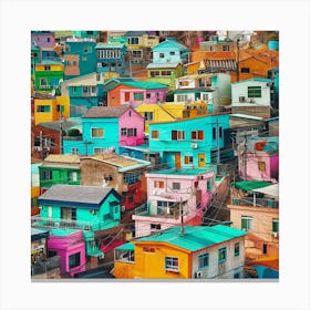 Colorful Houses In Korea Canvas Print