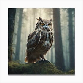 Owl In The Forest 64 Canvas Print