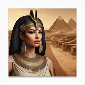 Ancient Egyptian Landscape With Woman Canvas Print