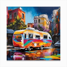 Rv On The Road Canvas Print