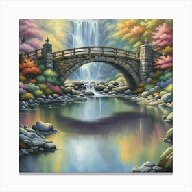 bridge and waterfall Canvas Print
