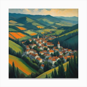 Village In The Mountains Canvas Print