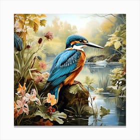 Kingfisher By The River Canvas Print