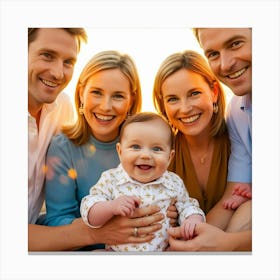 Baby S With Family Canvas Print