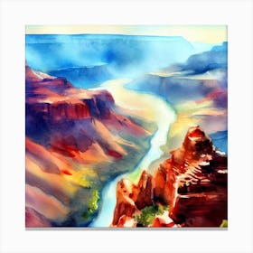 Grand Canyon Watercolor Painting Canvas Print