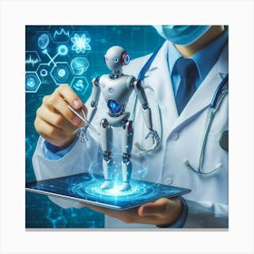 Doctor Holding A Tablet Computer Canvas Print