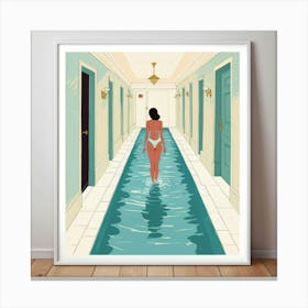 Default A Quick Dip Hallway Art Print 0 Canvas Print